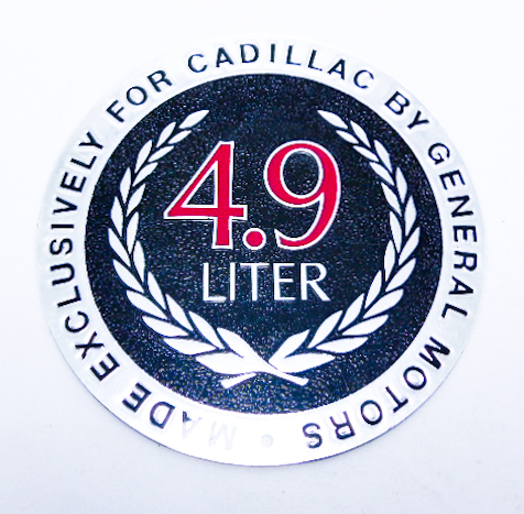 Эмблема б/у "Cadillac 4,9 Liter" круг D=75мм