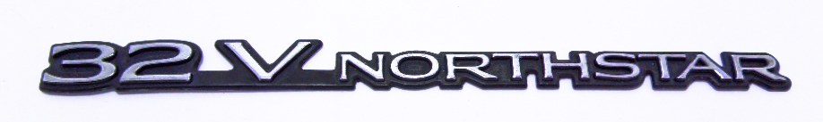 Надпись б/у "32V NORTHSTAR" хром-чёрная 190х14мм